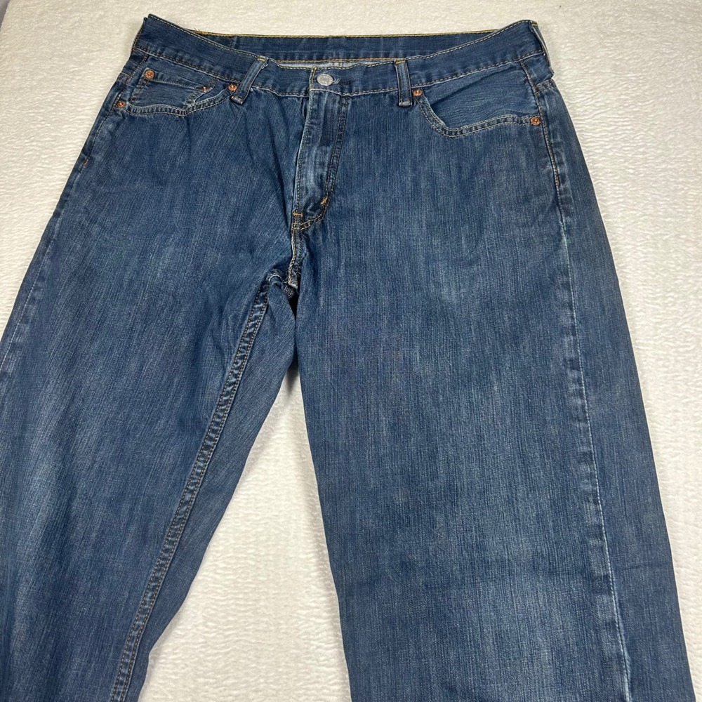 Levis 569 Loose Straight Jeans Denim Pants Mens 34x31 Blue Medium Wash Cotton